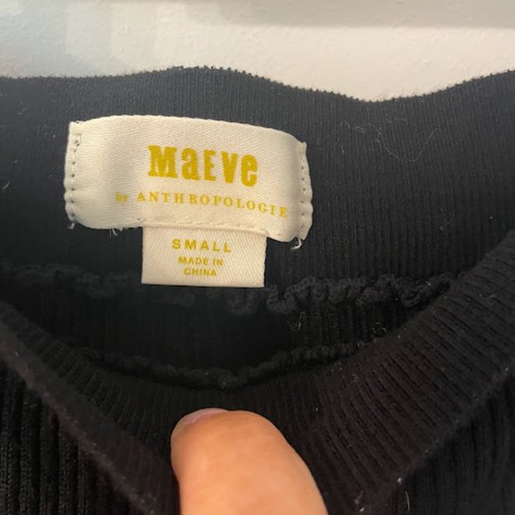 Maeve Jovie Black Ribbed Knit Skirt - Picture 6 of 8